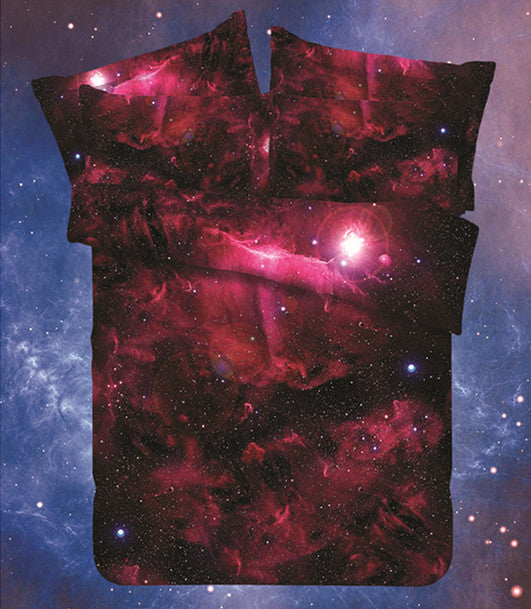 Hipster Galaxy 3D Bedding Set Universe Outer Space Themed Galaxy Print Bedlinen Duvet cover & pillow case queen SIZE