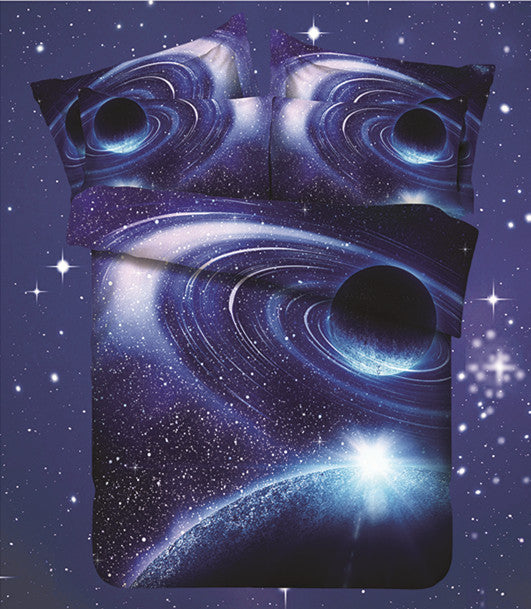 Hipster Galaxy 3D Bedding Set Universe Outer Space Themed Galaxy Print Bedlinen Duvet cover & pillow case queen SIZE