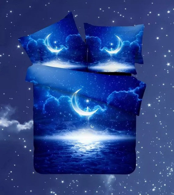 Hipster Galaxy 3D Bedding Set Universe Outer Space Themed Galaxy Print Bedlinen Duvet cover & pillow case queen SIZE