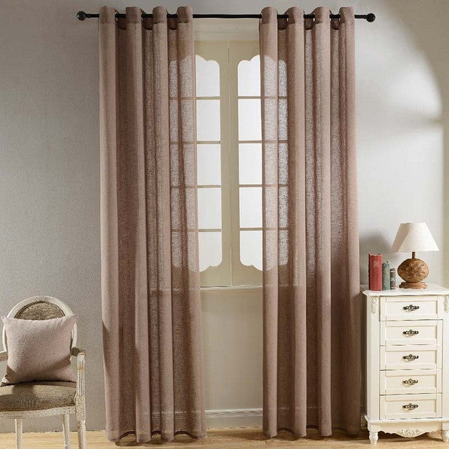 Top Finel Solid Faux Linen Sheer Curtains for Living Room Bedroom Yarn Curtains Tulle for Window Kitchen Home Voile Curtains