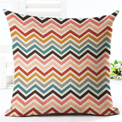 Colorful Geometric Series Printed Linen Cotton Square 45x45cm Home Decor Houseware Throw Pillow Cushion Cojines Almohadas