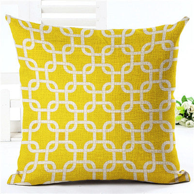 Colorful Geometric Series Printed Linen Cotton Square 45x45cm Home Decor Houseware Throw Pillow Cushion Cojines Almohadas