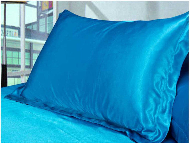 1pc Pure Emulation Silk Satin Pillowcase Single Pillow Cover Multicolor