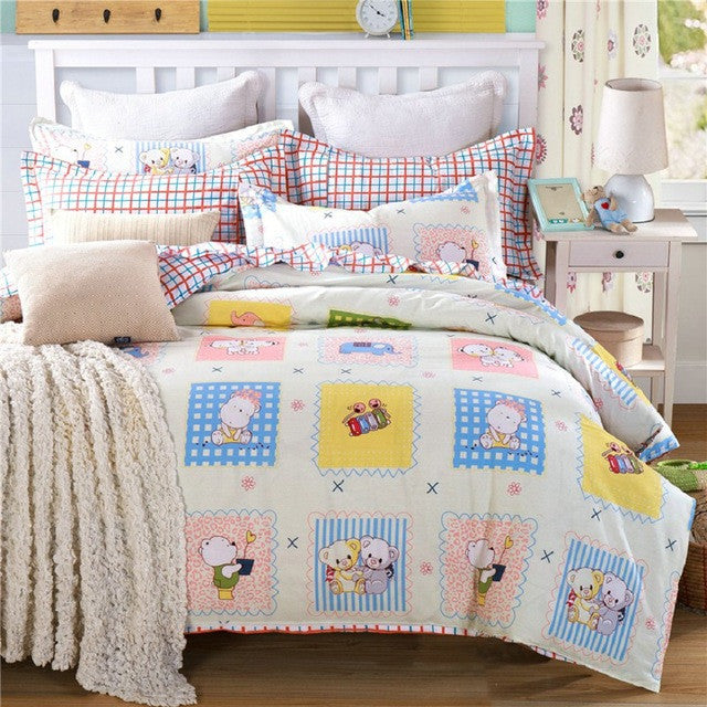 cartoon duvet cover sets 3pc bedding set 3pcs for children' bedroom colorful deer twin full queen single size