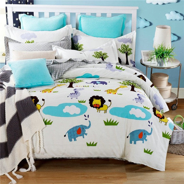 cartoon duvet cover sets 3pc bedding set 3pcs for children' bedroom colorful deer twin full queen single size