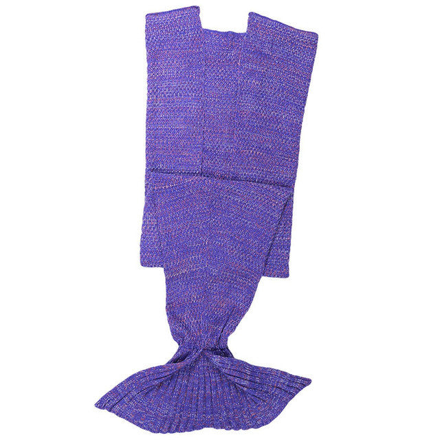 Mermaid Blanket Yarn Knitted Mermaid Tail Blanket Handmade Crochet Soft Home Sofa Sleeping Bag Adults Sleeping Throw IC989216