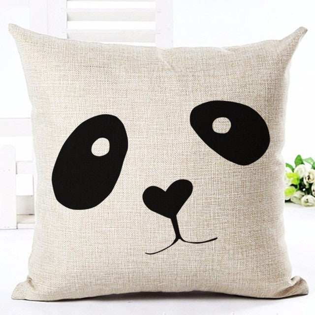 Deer Love Star Panda Printed Cotton Linen Pillowcase Decorative Pillows Cushion Use For Home Sofa Car Office