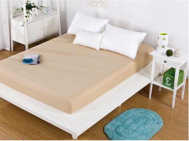 Whole solid color sheets fitted bed sheet elastic mattress cover bed linen bedspread polyester cotton single twin full queen