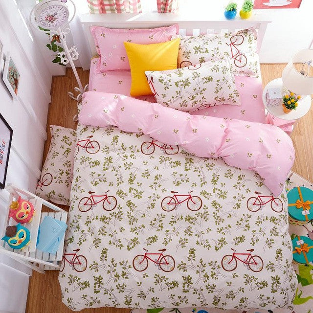 Fashion Bedding Set 4pcs/3pcs Duvet Cover Sets Soft Polyester Bed Linen Flat Bed Sheet Set Pillowcase Home Textile Drop Ship