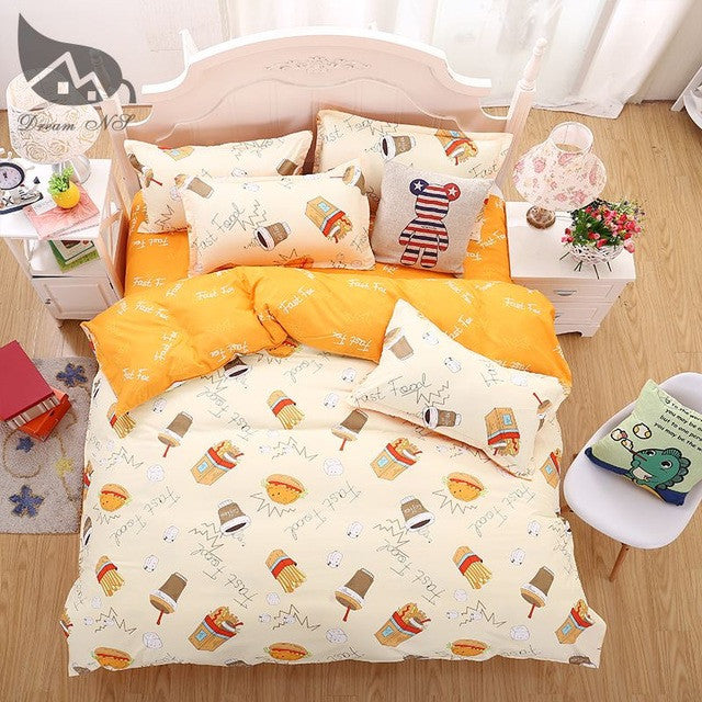 Fashion Bedding Set 4pcs/3pcs Duvet Cover Sets Soft Polyester Bed Linen Flat Bed Sheet Set Pillowcase Home Textile Drop Ship