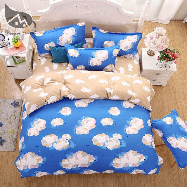 Fashion Bedding Set 4pcs/3pcs Duvet Cover Sets Soft Polyester Bed Linen Flat Bed Sheet Set Pillowcase Home Textile Drop Ship