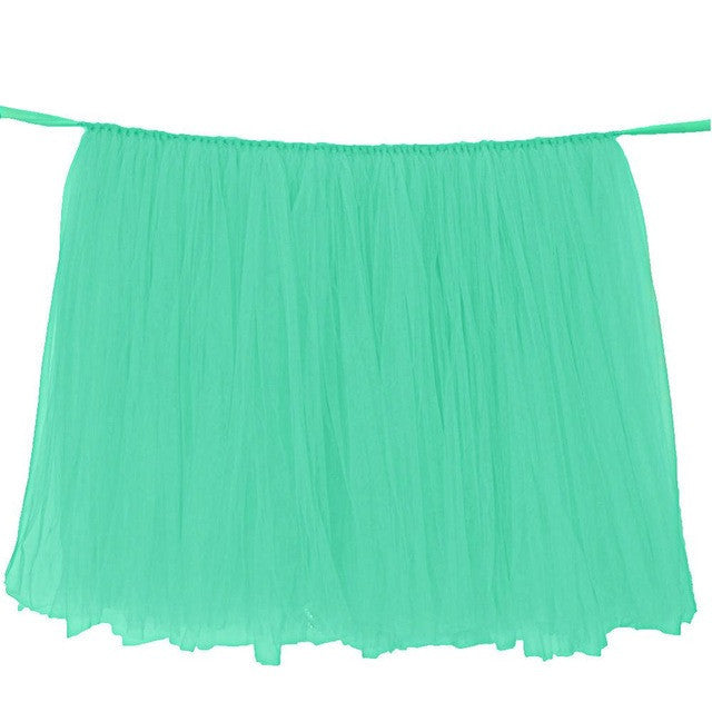 Tulle Table Skirt TUTU Tableware 100*80cm Customize Wedding Baby Shower Birthday Party Decor