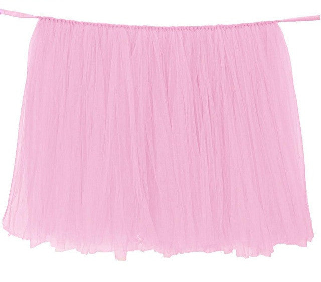Tulle Table Skirt TUTU Tableware 100*80cm Customize Wedding Baby Shower Birthday Party Decor