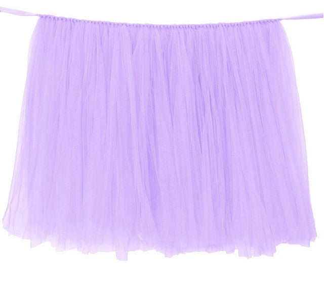 Tulle Table Skirt TUTU Tableware 100*80cm Customize Wedding Baby Shower Birthday Party Decor