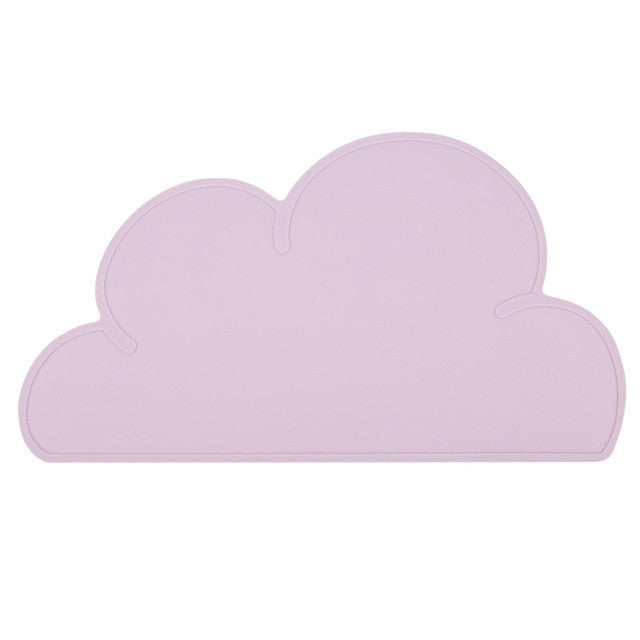 47*27cm Waterproof Silicone Placemat Bar Mat Baby Kids Cloud Shaped Plate Mat Table Mat Set Home Kitchen Pads