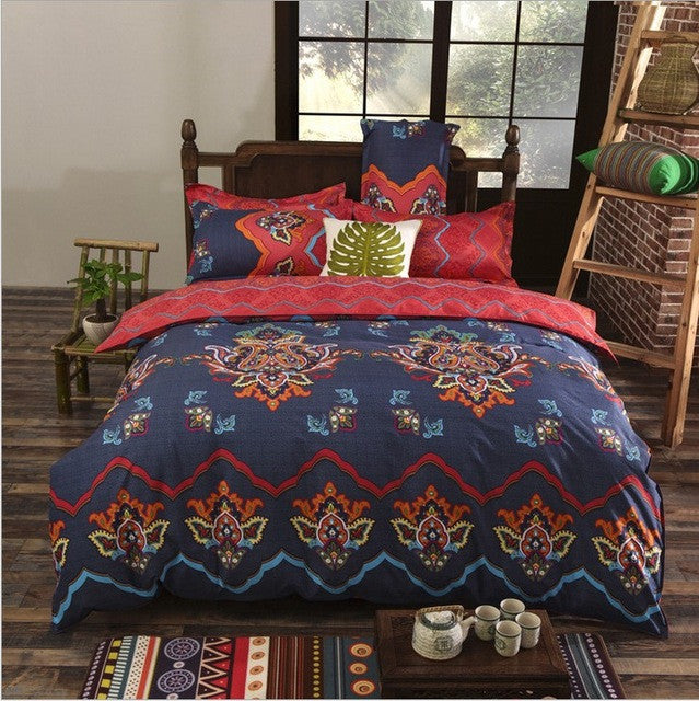 Bohemia 4 /3PCS3d bedding sets Sham Boho Mandala duvet cover set winter bedsheet queen king size Cotton folk-custom Bed set