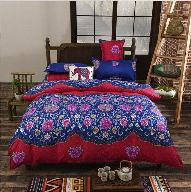 Bohemia 4 /3PCS3d bedding sets Sham Boho Mandala duvet cover set winter bedsheet queen king size Cotton folk-custom Bed set