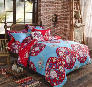 Bohemia 4 /3PCS3d bedding sets Sham Boho Mandala duvet cover set winter bedsheet queen king size Cotton folk-custom Bed set