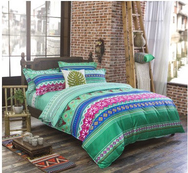 Bohemia 4 /3PCS3d bedding sets Sham Boho Mandala duvet cover set winter bedsheet queen king size Cotton folk-custom Bed set