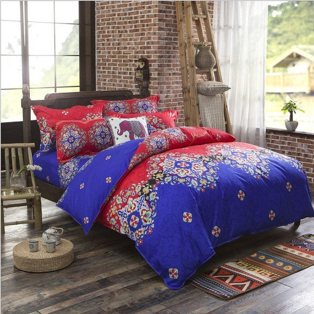 Bohemia 4 /3PCS3d bedding sets Sham Boho Mandala duvet cover set winter bedsheet queen king size Cotton folk-custom Bed set