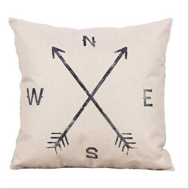Pillow Case Black and White Pattern Pillowcase Cotton Linen Printed 18x18 Inches Geometry Euro Pillow Covers