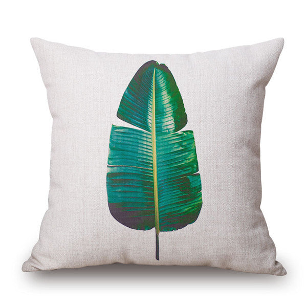 Green Tropical Plant Tree Leaves Pillow Cover Fresh Throw Pillow Case Home el Usage