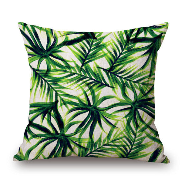 Green Tropical Plant Tree Leaves Pillow Cover Fresh Throw Pillow Case Home el Usage