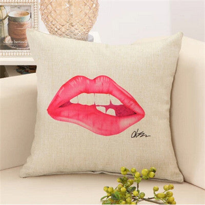 Fashion red lips cushion without inner lipstick perfume bottle home sofa decorative pillow car seat capa de almofada cojines
