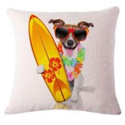 Fashion Cute Dog Cotton Linen Decorative Pillow Case Chair Waist Seat Square 45x45cm Pillow Cover Home Garden Textile