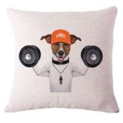 Fashion Cute Dog Cotton Linen Decorative Pillow Case Chair Waist Seat Square 45x45cm Pillow Cover Home Garden Textile