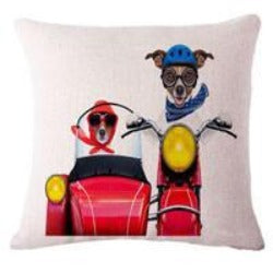 Fashion Cute Dog Cotton Linen Decorative Pillow Case Chair Waist Seat Square 45x45cm Pillow Cover Home Garden Textile