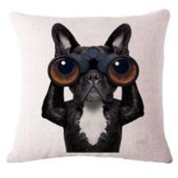 Fashion Cute Dog Cotton Linen Decorative Pillow Case Chair Waist Seat Square 45x45cm Pillow Cover Home Garden Textile