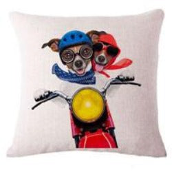 Fashion Cute Dog Cotton Linen Decorative Pillow Case Chair Waist Seat Square 45x45cm Pillow Cover Home Garden Textile