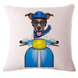 Fashion Cute Dog Cotton Linen Decorative Pillow Case Chair Waist Seat Square 45x45cm Pillow Cover Home Garden Textile