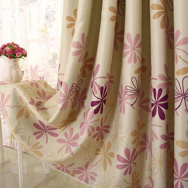 Finished Pink Petal Window Curtains for Living Room the Bedroom Kitchen Window Treatments Drapes Panel