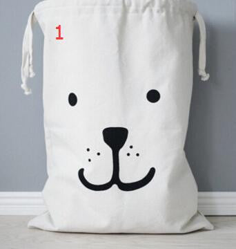 Large Baby Toys Storage Canvas Bags Bear Batman Laundry Hanging Drawstring Bag Cute Household Canvas Pouch Bag Wall Pocket