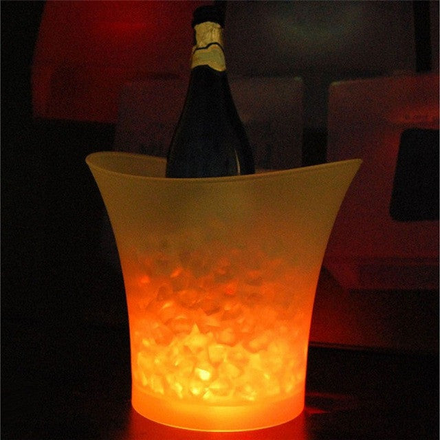 5L Waterproof Plastic LED Ice Bucket Color Changing Bars Nightclubs LED Light Up Champagne Beer Bucket Bars Night Party