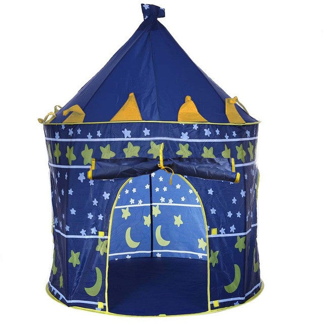 2 Colors Play Tent Portable Foldable Tipi Prince Folding Tent Children Boy Castle Cubby Play House Kids Gifts Outdoor Toy Tents
