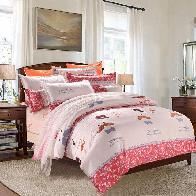 4pcs Bohemian Bedding Set Soft Polyester Bed Linen Duvet Cover Pillowcases Bed Sheet Sets Home Textile Queen Full Coverlets
