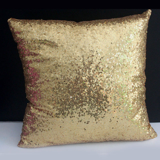 Vogue Glitter Sequins Solid Color Throw Pillow Case Home Lovely Cover #82959
