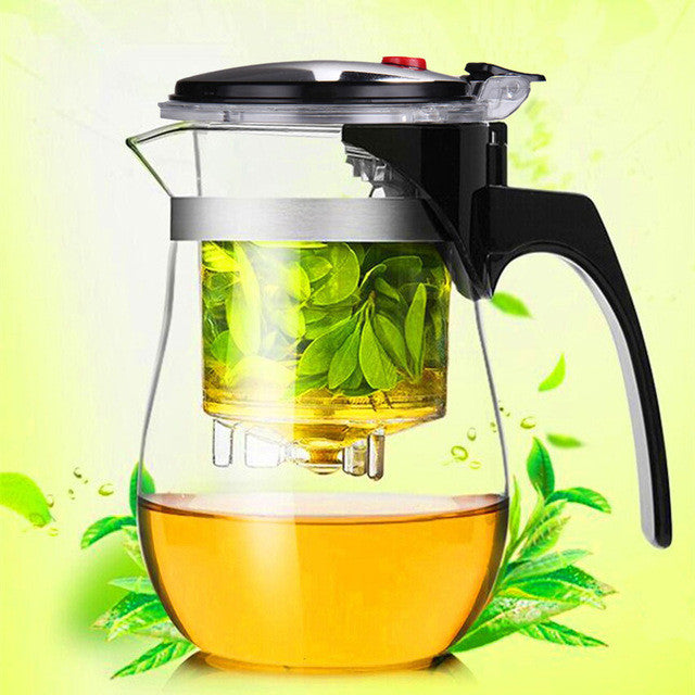 500ml Heat Resistant Glass Tea Pot Flower Tea Set kettle Coffee Teapot Convenient Office Teaset 1pcs