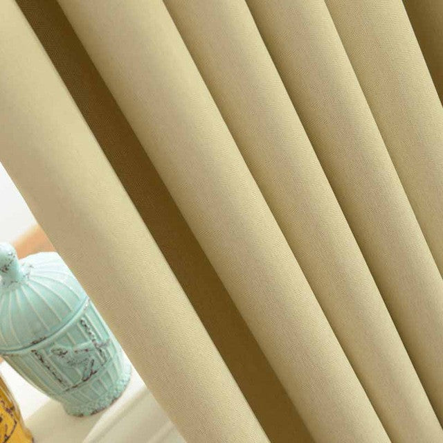 Solid Twill Window Shade Thick Blackout Curtains for Living Room the Bedroom Window Treatment Curtain Panel Drape