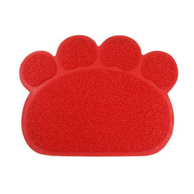 30x40cm Dog Paw Shape Cup rectangle Pet Dog Puppy Cat Feeding Mat Pad Bed Dish Bowl Food Water Feed Placemat