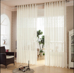 Strip Modern Luxury Window Curtains for Living Room Kitchen Sheer Curtain Panels Window Treatments