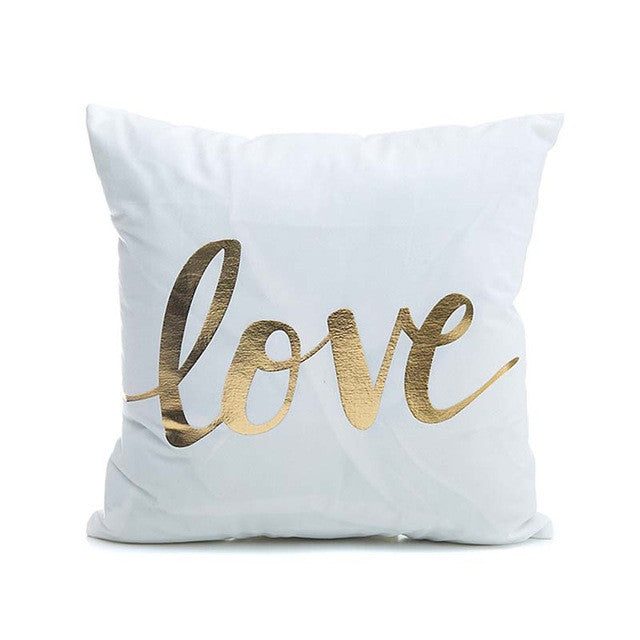 Bronzing Cushion Cover Printed 43x43cm/17x17'' Linen&Polyester Decorative Pillow Cases Home Sofa Pillowcase