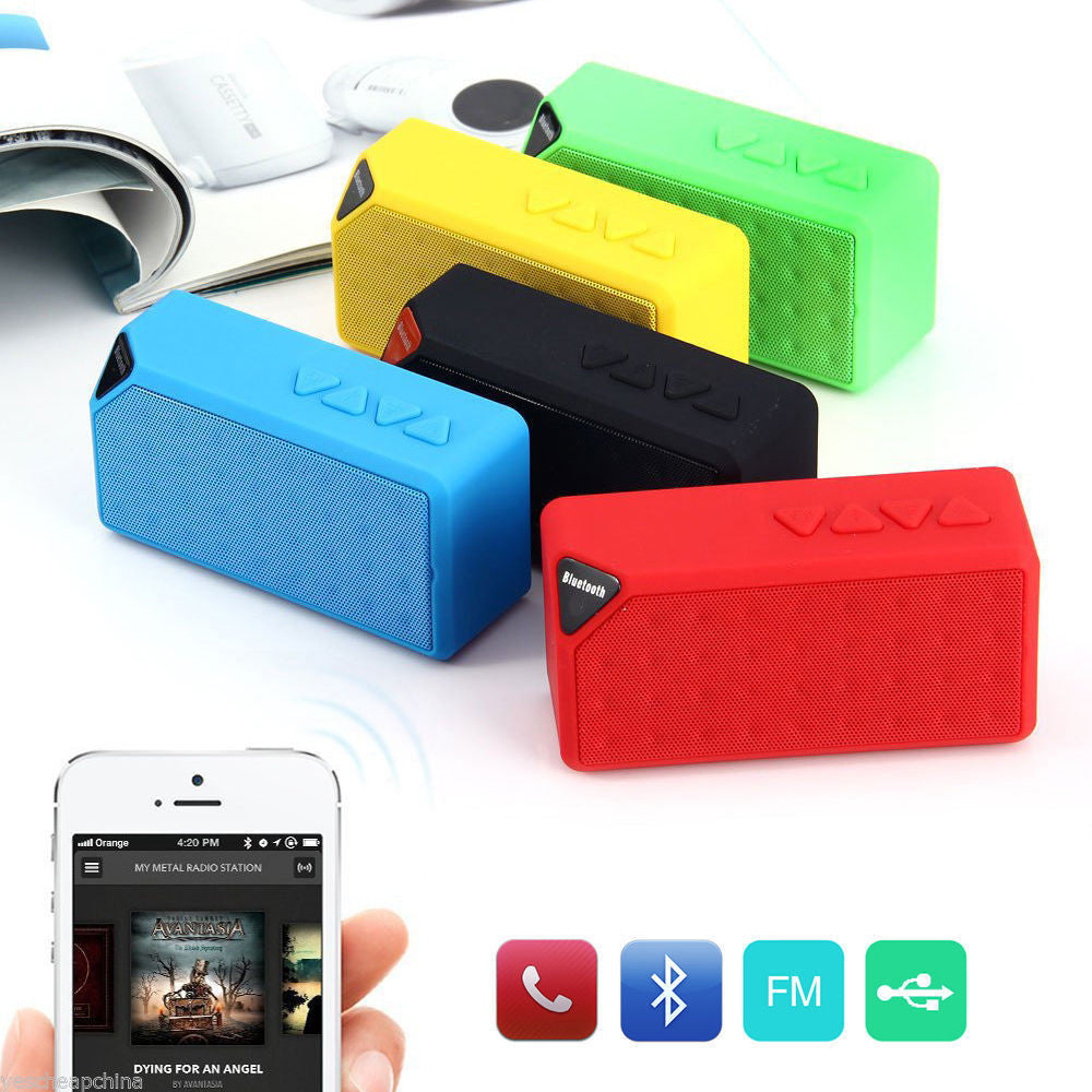 X3 Mini Wireless Speaker Support USB/FM Radio/TF Card Built-in Microphone For Android/IOS Phones