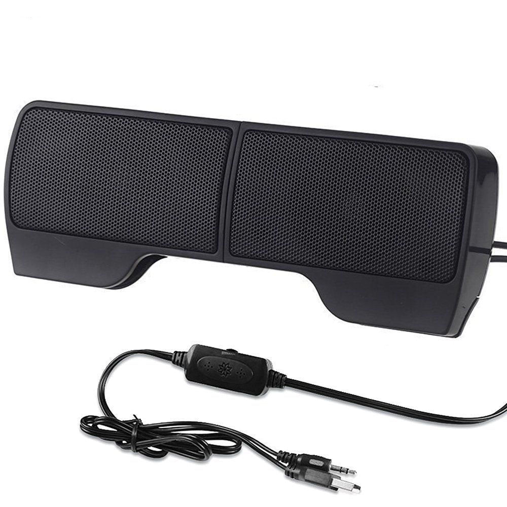 Mini Portable Clipon Line Driver USB Stereo Speaker Sound Bar for Notebook PC Laptop Computer with Clip