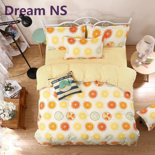 Fashion Bedding Set 4pcs/3pcs Duvet Cover Sets Soft Polyester Bed Linen Flat Bed Sheet Set Pillowcase Home Textile Drop Ship