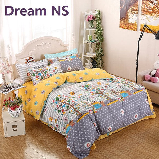 Fashion Bedding Set 4pcs/3pcs Duvet Cover Sets Soft Polyester Bed Linen Flat Bed Sheet Set Pillowcase Home Textile Drop Ship