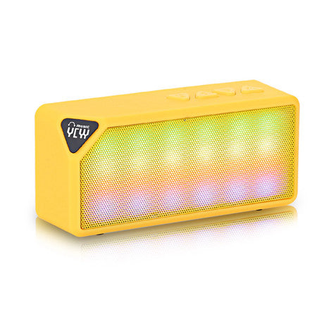 YCYY X3S Mini Wireless Colorful LED Lights Bluetooth 2.0 Speaker Support Handsfree TF AUX FM Radio for Smartphone